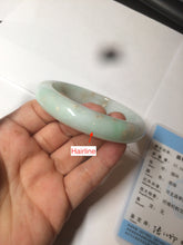 Load image into Gallery viewer, 55.8mm certified 100% natural Type A sunny green/white/brown jadeite jade bangle Y137-3334
