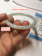 Load image into Gallery viewer, 52.1mm certified Type A 100% Natural icy green/orange slim round cut Jadeite Jade bangle PB101-9133
