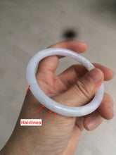 Load image into Gallery viewer, 55mm Certified type A 100% Natural light purple/white round cut Jadeite bangle AE60-0915
