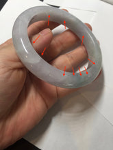 Load image into Gallery viewer, 60mm certified Type A 100% Natural light green purple chubby Jadeite Jade bangle PA115-9526
