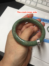 Load image into Gallery viewer, 55.5mm Certified Type A 100% Natural  dark green/gray Jadeite Jade bangle D156-5371
