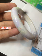 Load image into Gallery viewer, 56.1mm certified 100% natural  icy light white/green/purple jadeite jade bangle AX9-0638
