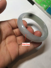 Load image into Gallery viewer, 49mm Certified Type A 100% Natural light green white oval Jadeite Jade bangle AX56-0365
