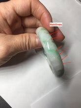 Load image into Gallery viewer, 54mm 100% natural certified sunny green/white (白底青) jadeite jade bangle BL36-5240
