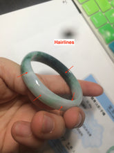 Load image into Gallery viewer, 46.7mm Certified Type A 100% Natural sunny green/dark green/purple Jadeite Jade bangle AX6-0100
