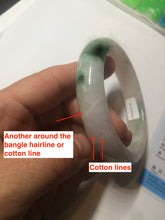 Load image into Gallery viewer, 57mm Certificated Type A 100% Natural white/sunny green/purple jadeite jade bangle C90-9145
