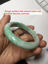 Load image into Gallery viewer, 55.6 mm Certified type A 100% Natural sunny green/white Jadeite bangle AY83-3466
