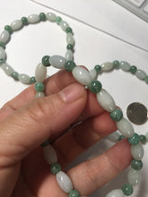 Load image into Gallery viewer, 100% natural type A light green jadeite jade beads bracelet group BQ76
