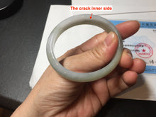 Load image into Gallery viewer, 51.5mm certified Type A 100% Natural icy watery dark green light purple oval Jadeite Jade bangle Y167-3704
