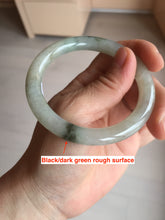 Load image into Gallery viewer, 54.2mm certified 100% natural type A certified light green with floating seaweed round cut jadeite jade bangle BM62-6610
