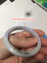 Load image into Gallery viewer, 57.7mm certified Type A 100% Natural light green/purple/white Jadeite Jade bangle AK79-3283
