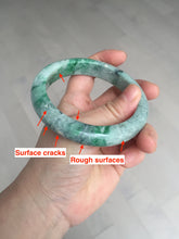 Load image into Gallery viewer, 60.5mm certified Type A 100% Natural sunny green gray black Jadeite Jade bangle BS82-9879
