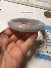 Load image into Gallery viewer, 60.5mm Certified Type A 100% Natural icy watery green/purple chubby Jadeite Jade bangle PB236-9536
