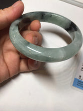 Load image into Gallery viewer, 56.5mm Certified Type A 100% Natural icy watery light green dark green chubby Jadeite Jade bangle BP36-8907
