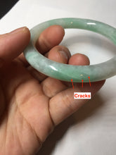 Load image into Gallery viewer, 56.5mm 100% natural type A white/sunny green round cut jadeite jade bangle BL108

