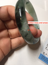 Load image into Gallery viewer, 57.2mm certified natural Type A icy watery dark green/black jadeite jade bangle BK130-8238
