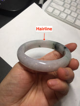 Load image into Gallery viewer, 56mm certified Type A 100% Natural icy watery light green sunny green purple Jadeite Jade bangle BQ65-5667
