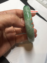 Load image into Gallery viewer, 59mm certified Type A 100% Natural sunny green white gray Jadeite Jade bangle BS80-9893
