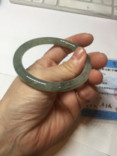 Load image into Gallery viewer, 55mm Certified Type A 100% Natural icy watery light green/dark green/black round cut Jadeite bangle PD109-8541
