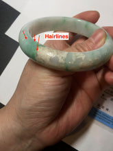 Load image into Gallery viewer, 57mm certified 100% natural type A sunny green/white jadeite jade bangle BN100-7706
