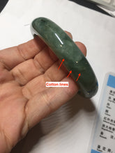 Load image into Gallery viewer, 55.5mm Certified Type A 100% Natural oily dark green(老油青)/gray Jadeite bangle BG227-3215
