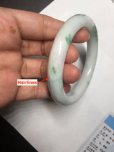 Load image into Gallery viewer, 57.8mm certified type A 100% Natural sunny green/white chubby round cut jadeite jade bangle BP9-4996
