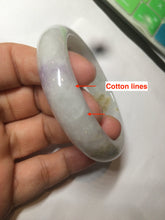 Load image into Gallery viewer, 53.6mm 100% natural Type A light green/purple/yellow/white (FU LU SHOU, 福禄寿) jadeite jade bangle AZ83-1647
