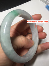 Load image into Gallery viewer, 57.5 mm Certified Type A 100% Natural sunny green/light purple Jadeite Jade bangle BM26-0790
