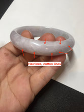 Load image into Gallery viewer, 57mm certified 100% natural type A purple/white jadeite jade bangle E81-0823
