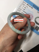 Load image into Gallery viewer, 53.8mm certified 100% natural Type A light green gray black purple round cut  jadeite jade bangle Q133-2853
