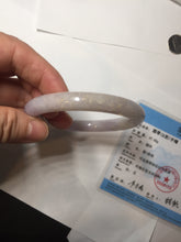 Load image into Gallery viewer, 55.5mm Certified Type A 100% Natural light purple white round cut Jadeite bangle PA110-6566
