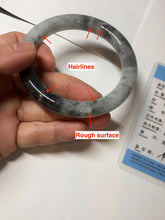 Load image into Gallery viewer, RESERVED! please don&#39;t order. Thank you. 55.5mm certified Type A 100% Natural black white light green (WuJi) chubby round cut Jadeite Jade bangle PB159-5845
