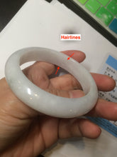 Load image into Gallery viewer, 57.9mm certified type A 100% Natural light green/white jadeite jade bangle AY53-1460
