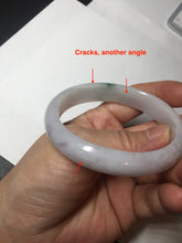 Load image into Gallery viewer, 52mm certified type A100% Natural green purple oval Jadeite Jade bangle BM34-0270
