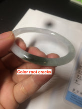 Load image into Gallery viewer, 卖了 55.5mm certificated Type A 100% Natural icy watery green/white slim round cut Jadeite Jade bangle BK69-9874
