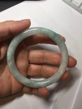 Load image into Gallery viewer, 55mm certified 100% natural type A white/sunny green round cut jadeite jade bangle AU37-(8269)
