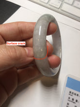 Load image into Gallery viewer, 53.8mm certificated Type A 100% Natural light purple/white/green Jadeite Jade bangle AS84-7080
