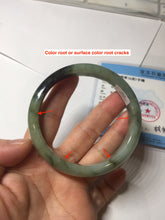 Load image into Gallery viewer, 61mm Certified 100% natural Type A dark green/sunny green/black/red/brown jadeite bangle PD82-9786
