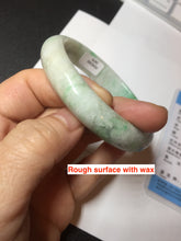 Load image into Gallery viewer, 56mm Certified type A 100% Natural sunny green/white Jadeite bangle AY87-3479
