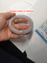 Load image into Gallery viewer, 60.5mm certified Type A 100% Natural light green purple chubby Jadeite Jade bangle PA116-9531
