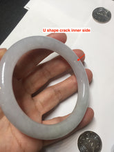 Load image into Gallery viewer, 56mm Certified Type A 100% Natural light green/purple/white round cut Jadeite bangle PD102-4908
