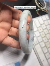 Load image into Gallery viewer, 74.4mm certified Type A 100% Natural light green white round cut plus size Jadeite Jade bangle BP173-1261
