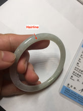 Load image into Gallery viewer, 54mm Certified type A 100% Natural icy watery light green purple round cut Jadeite bangle PB182-9126
