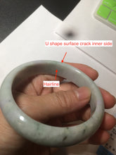 Load image into Gallery viewer, 58.1mm 100% natural type A certified light green/purple jadeite jade bangle Y139-0723
