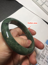 Load image into Gallery viewer, 57mm certified 100% natural dark green spinach green black jadeite jade bangle AS86-7086
