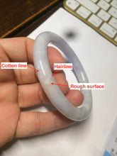 Load image into Gallery viewer, 54mm Certified type A 100%  Natural white/light purple round cut Jadeite bangle AC77-0319
