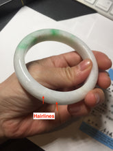 Load image into Gallery viewer, 58mm Certified Type A 100% Natural sunny green/white(白底青) Jadeite Jade bangle AM100-2810
