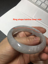 Load image into Gallery viewer, 54.4mm certified 100% natural Type A icy watery white light purple jadeite jade bangle BN8-7071
