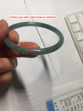 Load image into Gallery viewer, 55mm Certified Type A 100% Natural light green/blue/gray Guatemala slim round cut Jadeite bangle PD65-1469
