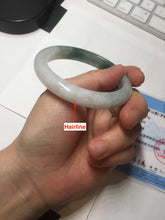 Load image into Gallery viewer, 54.5mm certified 100% natural icy watery oily dark green jadeite jade bangle B112-9120
